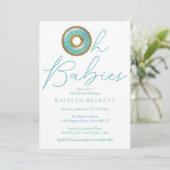 Invitation Oh Babies Donut Saupoudrer le Baby shower de jumea (Debout devant)