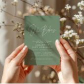 Invitation Oh Babies script de douche moderne sauge vert