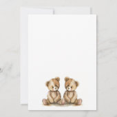 Invitation Oh Babies Twins Aquarelle Raccoons Baby shower (Dos)