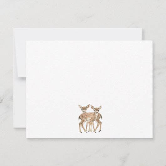 Invitation Oh Babies Twins On The Way Cute Twin Deer Fawns (Dos)