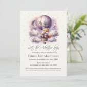 Invitation Oh Baby Adventure Await Fox in Hot Air Balloon (Debout devant)
