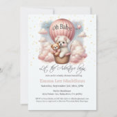 Invitation Oh Baby Adventure Puppy dans un ballon à air chaud (Devant)