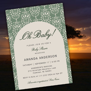 Invitation Oh Baby Arch pour Baby Shower Safari Jungle Africa