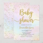 Invitation Oh Baby Baby shower arc-en-ciel (Devant / Derrière)