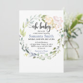 Invitation Oh Baby Baby shower de verdure (Debout devant)