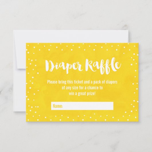 Invitation Oh Baby Baby shower Jaune Déchets Raffle (Devant)