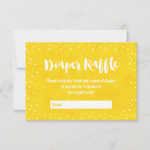 Invitation Oh Baby Baby shower Jaune Déchets Raffle