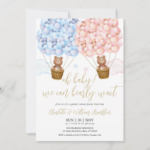 Invitation Oh Baby Bearly Wait Teddy Bear Sexe Reveal Party