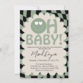 Invitation Oh Baby Beige & Sage Groovy Neutral Baby Shower (Devant)