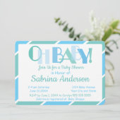 Invitation Oh Baby Blue Baby shower de typographie moderne (Debout devant)