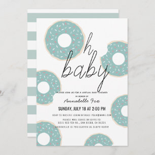 Invitation Oh Baby Blue Donut Boy Baby shower virtuel