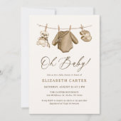 Invitation Oh Baby Boho Baby Clothes Baby shower garçon (Devant)