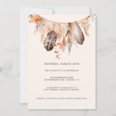 Invitation Oh Baby Boho Baby Plumes de bébé Baby shower Boho (Dos)