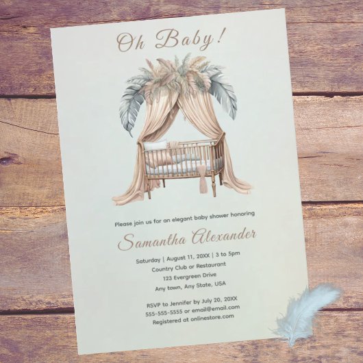 Invitation Oh Baby boho baby shower