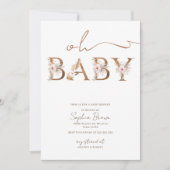 Invitation Oh Baby Boho Baby shower de fleurs tropicales (Devant)