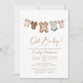 Invitation Oh Baby Boho Baby shower de vêtements (Devant)