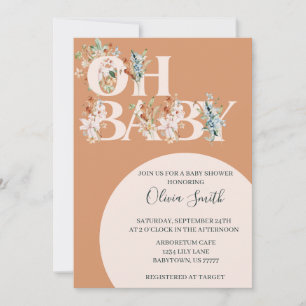 Invitation OH BABY Boho Baby shower Floral