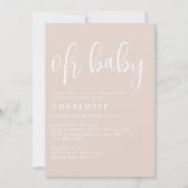 Invitation Oh Baby Boho Beige Genre Baby shower neutre (Devant)