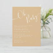 Invitation Oh Baby Boho Beige Genre Baby shower neutre (Debout devant)