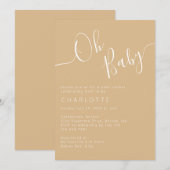 Invitation Oh Baby Boho Beige Genre Baby shower neutre (Devant / Derrière)