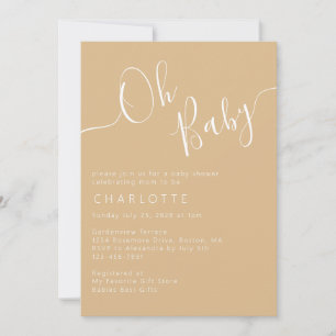 Invitation Oh Baby Boho Beige Genre Baby shower neutre