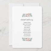 Invitation Oh Baby boho chic rose floral fille Baby shower (Dos)