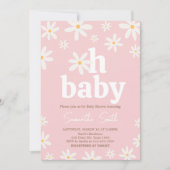 Invitation Oh Baby Boho Daisy Baby shower (Devant)