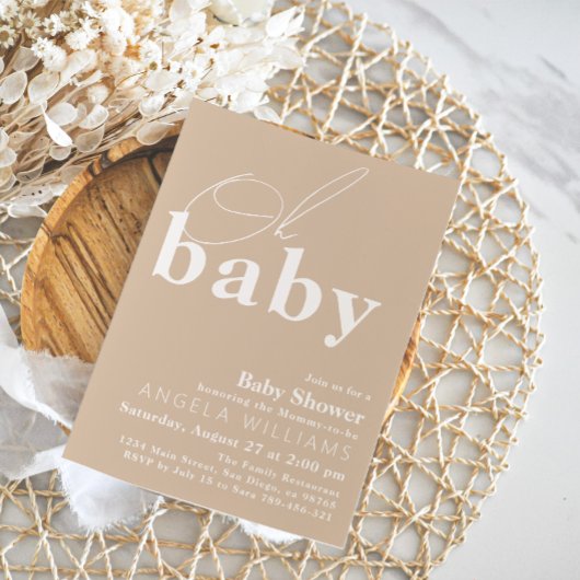 Invitation Oh Baby Boho Moderne Baby shower simple