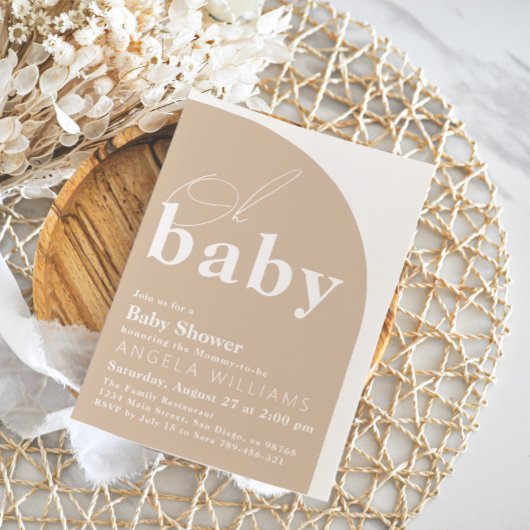 Invitation Oh Baby Boho Moderne Baby shower simple