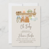 Invitation Oh Baby Boho Nursery Cute Baby shower neutre (Devant)