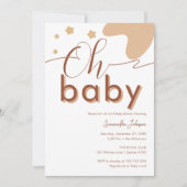 Invitation Oh Baby Boho Script Genre Baby shower neutre (Devant)