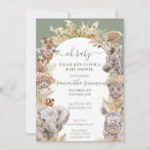 Invitation Oh Baby Boho Tropical Safari Jungle Animaux (Devant)
