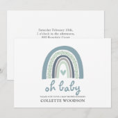 Invitation Oh Baby Boho Watercolor Rainbow Boy Baby shower (Devant / Derrière)