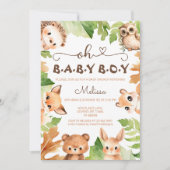Invitation Oh Baby Boy Charming Baby shower (Devant)