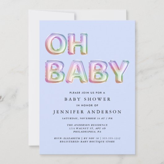 Invitation Oh Baby Boy Douche (Devant)