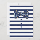 Invitation Oh Baby Boy Navy Bow Cravate Baby shower Invitatio (Dos)