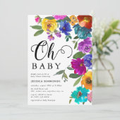 Invitation Oh Baby Bright & Bold Florals Baby shower (Debout devant)