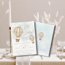 Oh Baby! Brown Hot Air Balloon drapeaux Baby showe