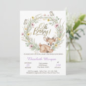 Invitation Oh Baby Butterflies Elephant Baby Shower   (Debout devant)