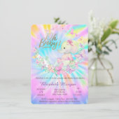 Invitation Oh Baby Butterflies Elephant Tie DyeBaby Shower    (Debout devant)