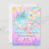 Invitation Oh Baby Butterflies Elephant Tie DyeBaby Shower    (Devant)