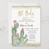 Invitation Oh Baby Cactus Baby shower virtuel (Devant)