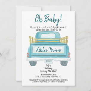 Invitation Oh Baby C'est un garçon baby shower camion d'invit