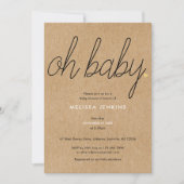 Invitation Oh Baby Chic Script Fête de Naissance / Baptême Ru (Devant)