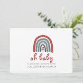 Invitation Oh Baby Christmas Holiday Boho Rainbow Baby shower (Debout devant)