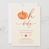 Invitation Oh Baby Citrouille Baby shower d'automne moderne (Devant)