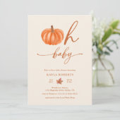 Invitation Oh Baby Citrouille Baby shower d'automne moderne (Debout devant)