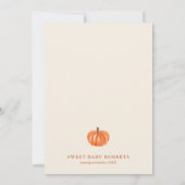 Invitation Oh Baby Citrouille Baby shower d'automne moderne (Dos)