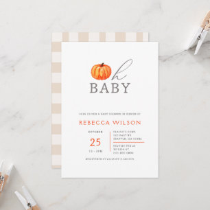 Invitation Oh Baby Citrouille Baby shower neutre de genre