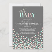 Invitation Oh Baby Confetti Fête de la révélation de genre | (Devant)
